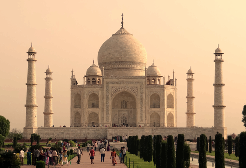Taj Mahal tam renkli vektör görüntü