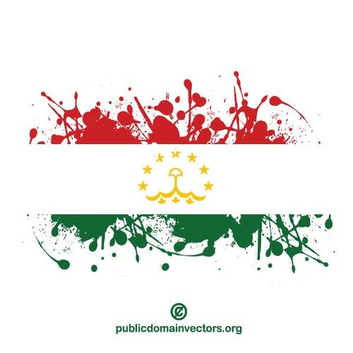 Tajikistan flag paint spatter