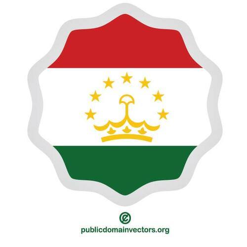 Bandera de Tayikistán en forma redonda