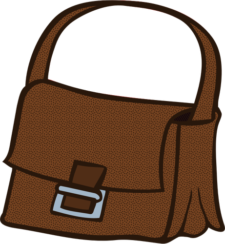 Brown handbag line art vector image