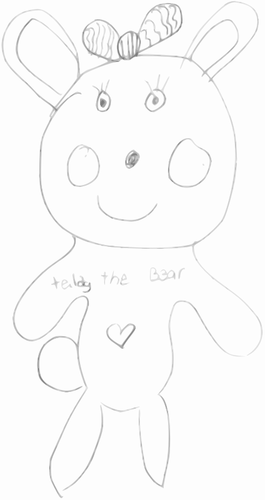 Scuola materna Art Teddy orso vettoriale immagine