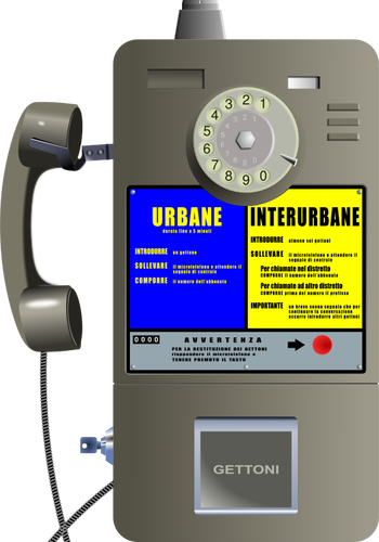 Общественный телефон в Италии векторное изображение