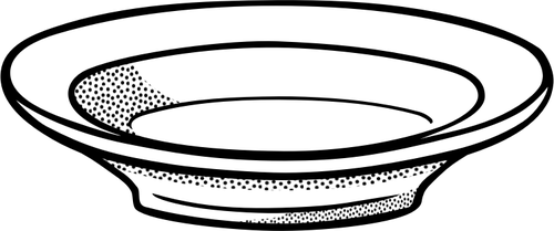 Глубокая тарелка line art векторной графики