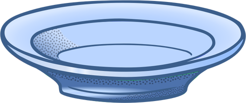 Глубокая тарелка голубой линии Арт Векторная графика