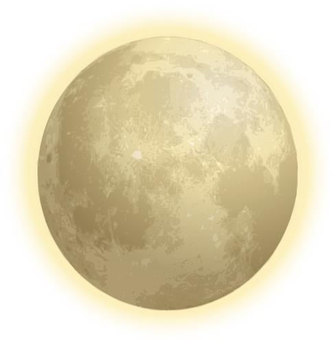 De maan van de planeet met halo vectorillustratie