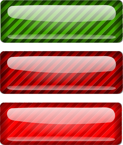 Tre strippad röda och gröna rektanglar vektor ritning