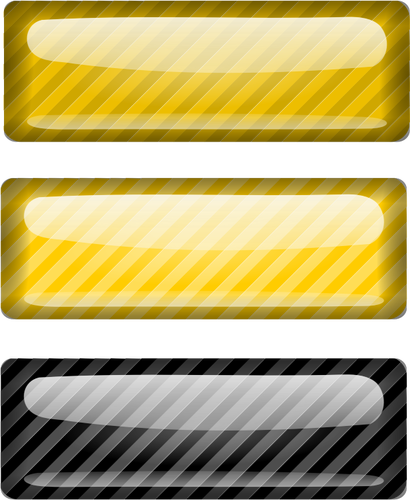 Tre avisolerade svarta och gula rektanglar vektor bild