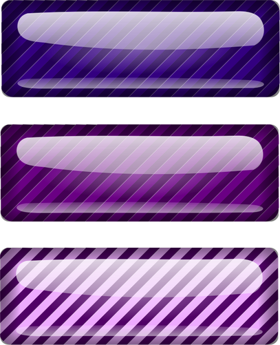 Drei abisolierten lila Rechtecke Vektorgrafiken