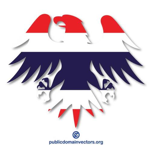 Bandeira tailandesa dentro da forma de águia