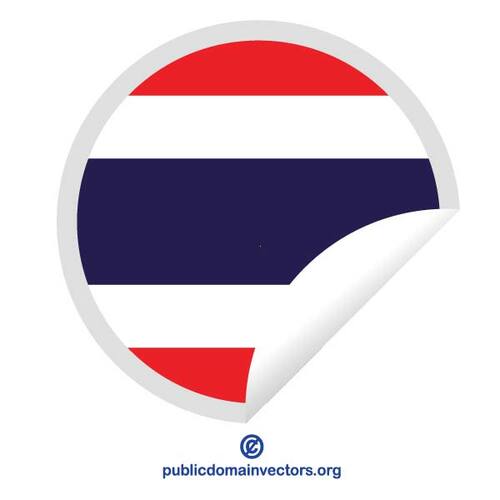 태국 국기 라운드 스티커