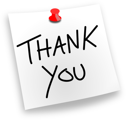 Thank You note vector drawing