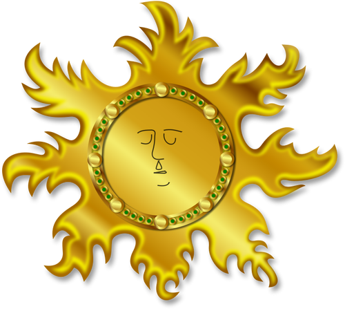 Яркий Золотой Sun векторное изображение