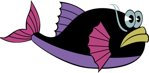 黒魚の口ひげベクトル画像