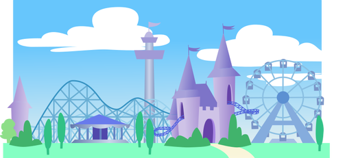 Theme Park unter einem blauen Himmel Vektorgrafiken