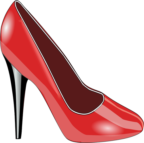 Rode hoge hak schoen vector afbeelding