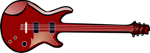 Gitar bass dengan empat senar vektor gambar