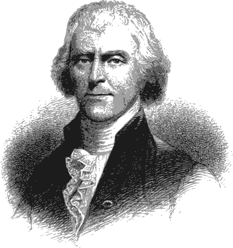 Ilustração em vetor retrato Thomas Jefferson