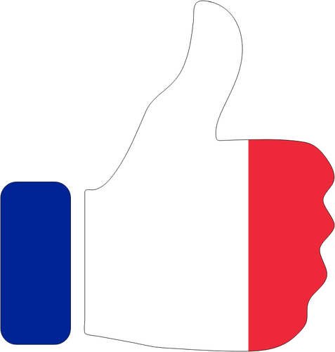Pouce en l’air avec le drapeau Français