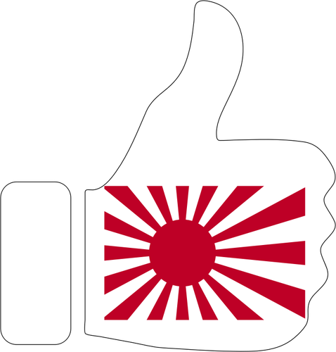 日本のシンボルと親指