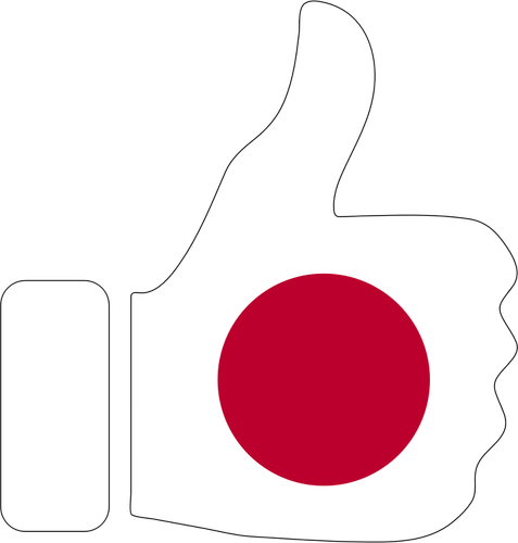 Japanische Flagge mit Hand-Zulassung