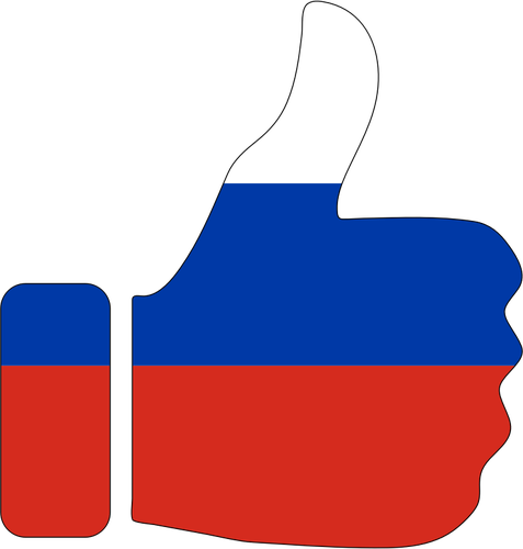 Pulgares para arriba con los colores rusos