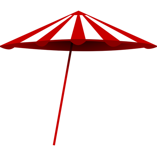 Red and white beach umbrella vector illustration