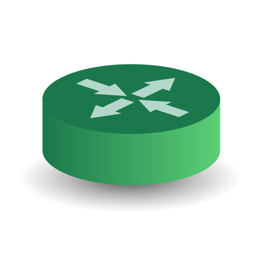 Vector de icono verde router diagrama de dibujo