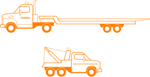 Tow vrachtwagens vector tekening