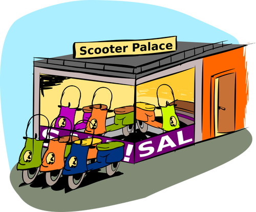 Scooter Dükkanı vektör