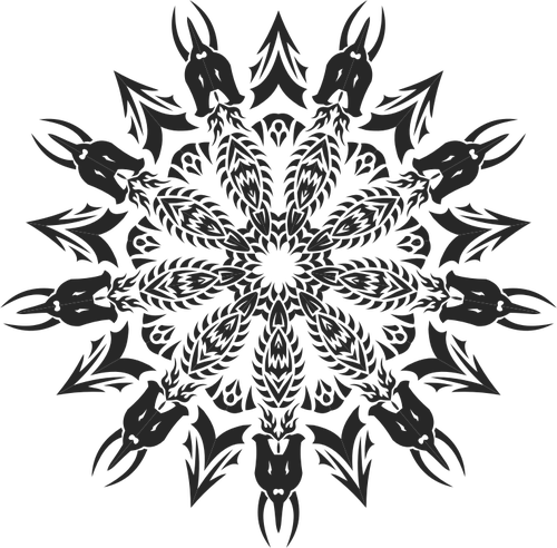 Vector de dibujo de diseño de mandala tribal