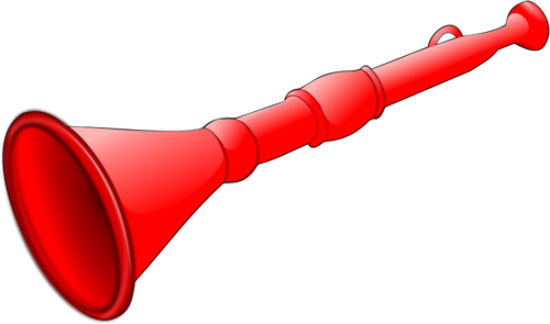 Vektor grafis dari peluit merah tanduk