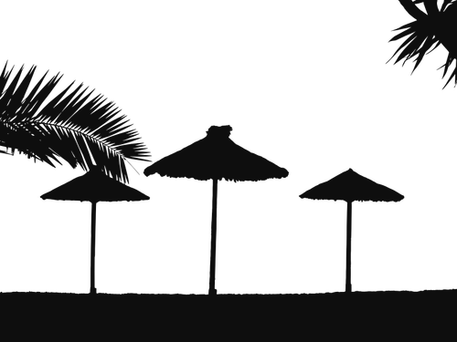 Tropisch strand silhouet