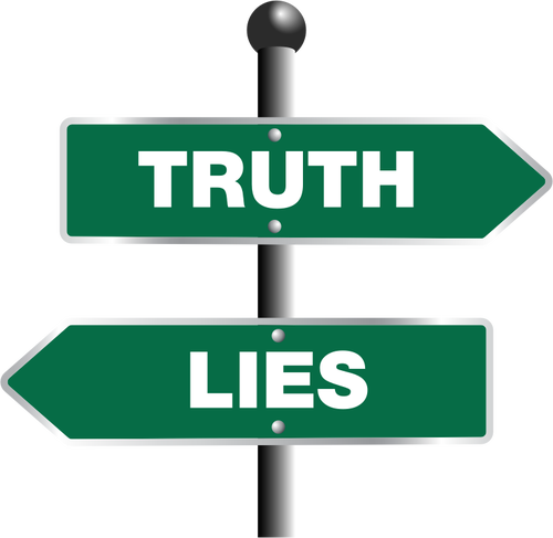 Obraz wektor prawdy i kłamstwa