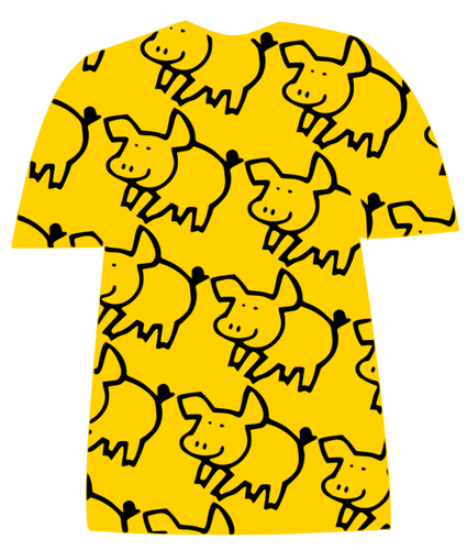 सुअर-पैटर्न टी शर्ट