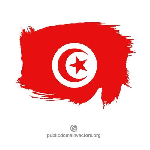 Gemalte Flagge Tunesiens