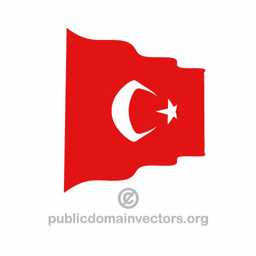 Ondeando la bandera turca vector
