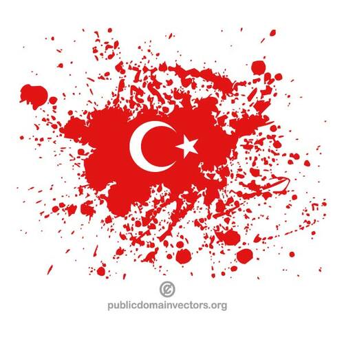 Turecká vlajka inkoust drmolit
