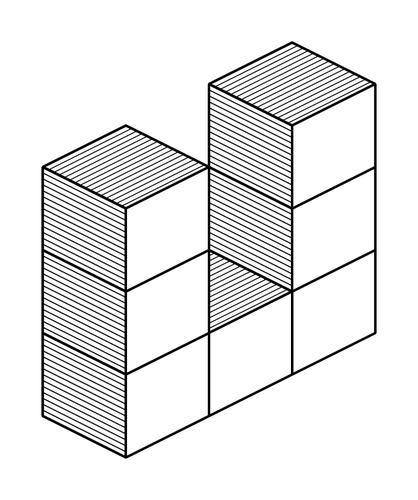 Cubi in bianco e nero per la colorazione