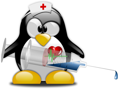 Tux nurse  vector illustration