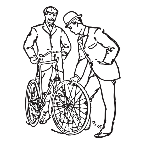 Zwei Männer und ein Fahrrad