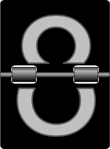 Réveil mécanique, le dessin du vectoriel de tuile du numéro huit