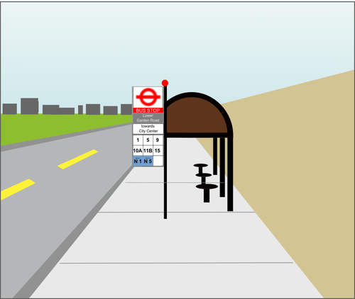 バス停は英国のベクトル図を署名します。