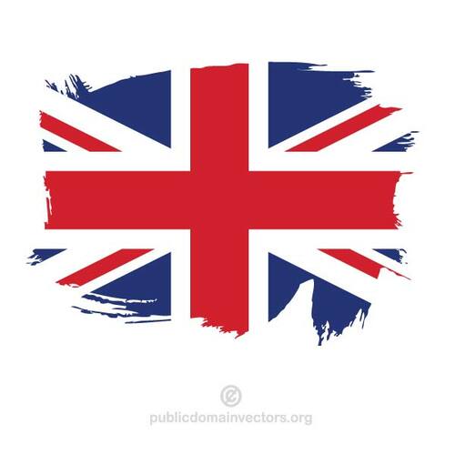 علم المملكة المتحدة رسمت على سطح أبيض