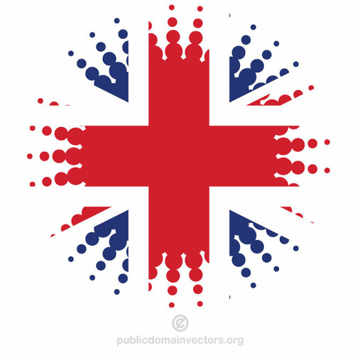 Etiqueta engomada de semitonos de la bandera del Reino Unido