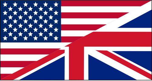 USA och Storbritannien flagga