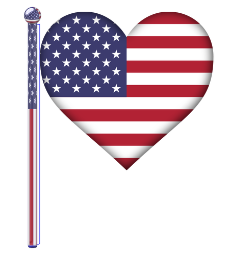 Bandeira do coração de EUA