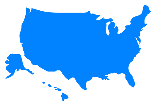 미국 지도 실루엣 벡터 그래픽