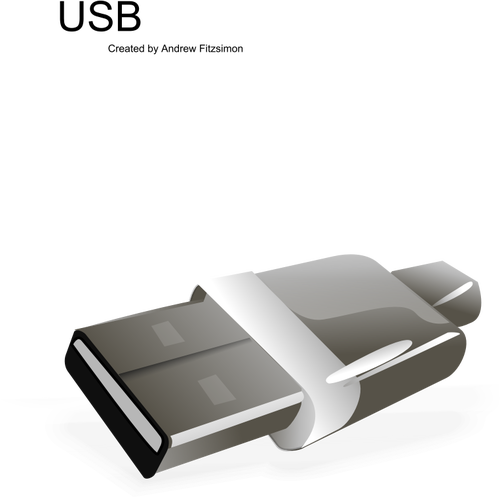 Grayscale USB plug vector image