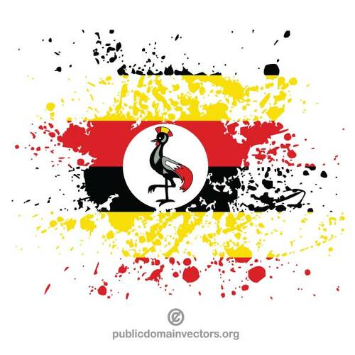 ウガンダ国旗インク スパッタ