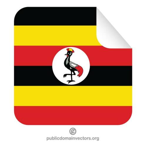 Bandeira de Uganda em uma etiqueta